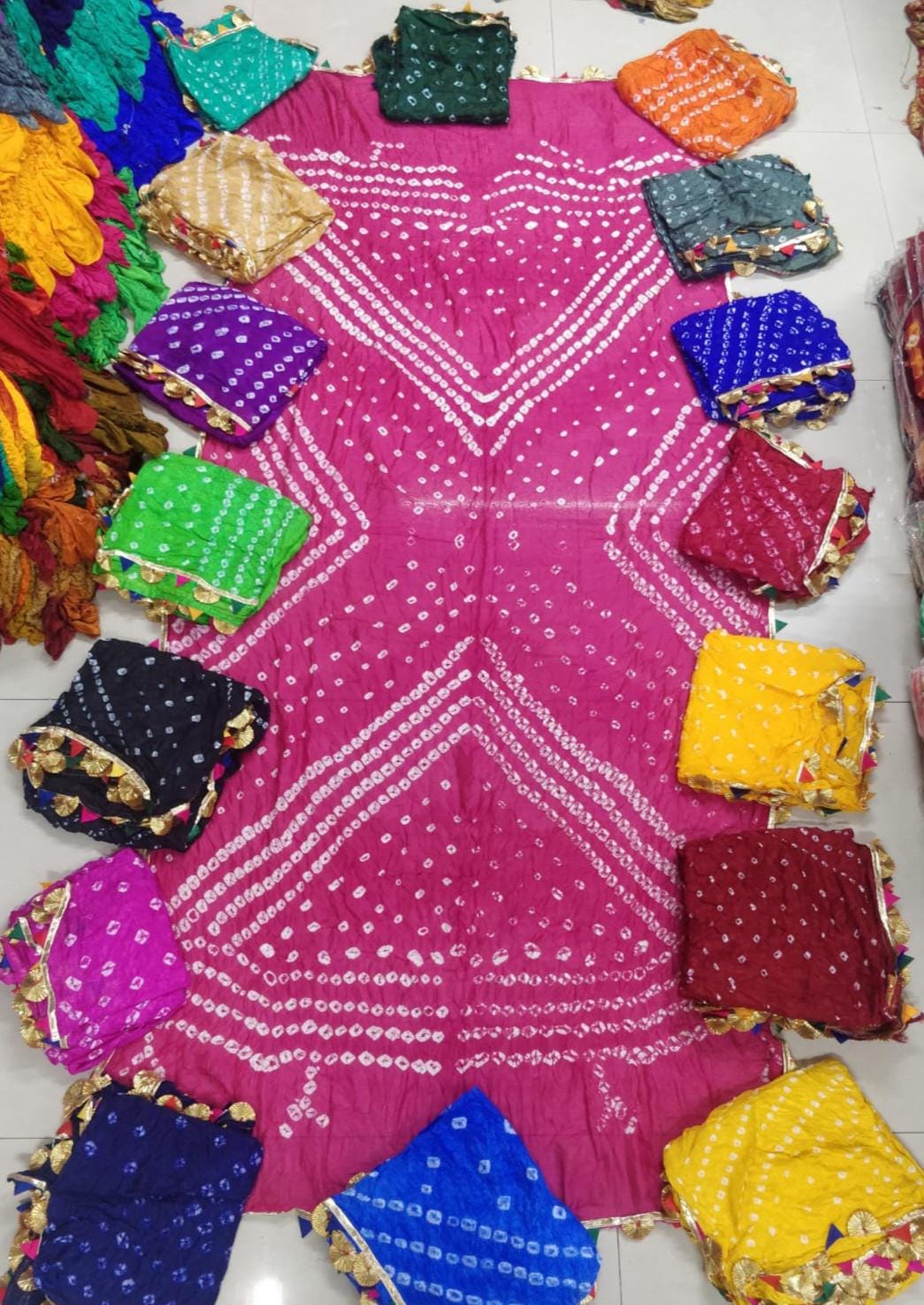 Bandhej Dupatta: Rajasthani Gotta Patti Scarf, Haldi Mehandi Wedding Favor
