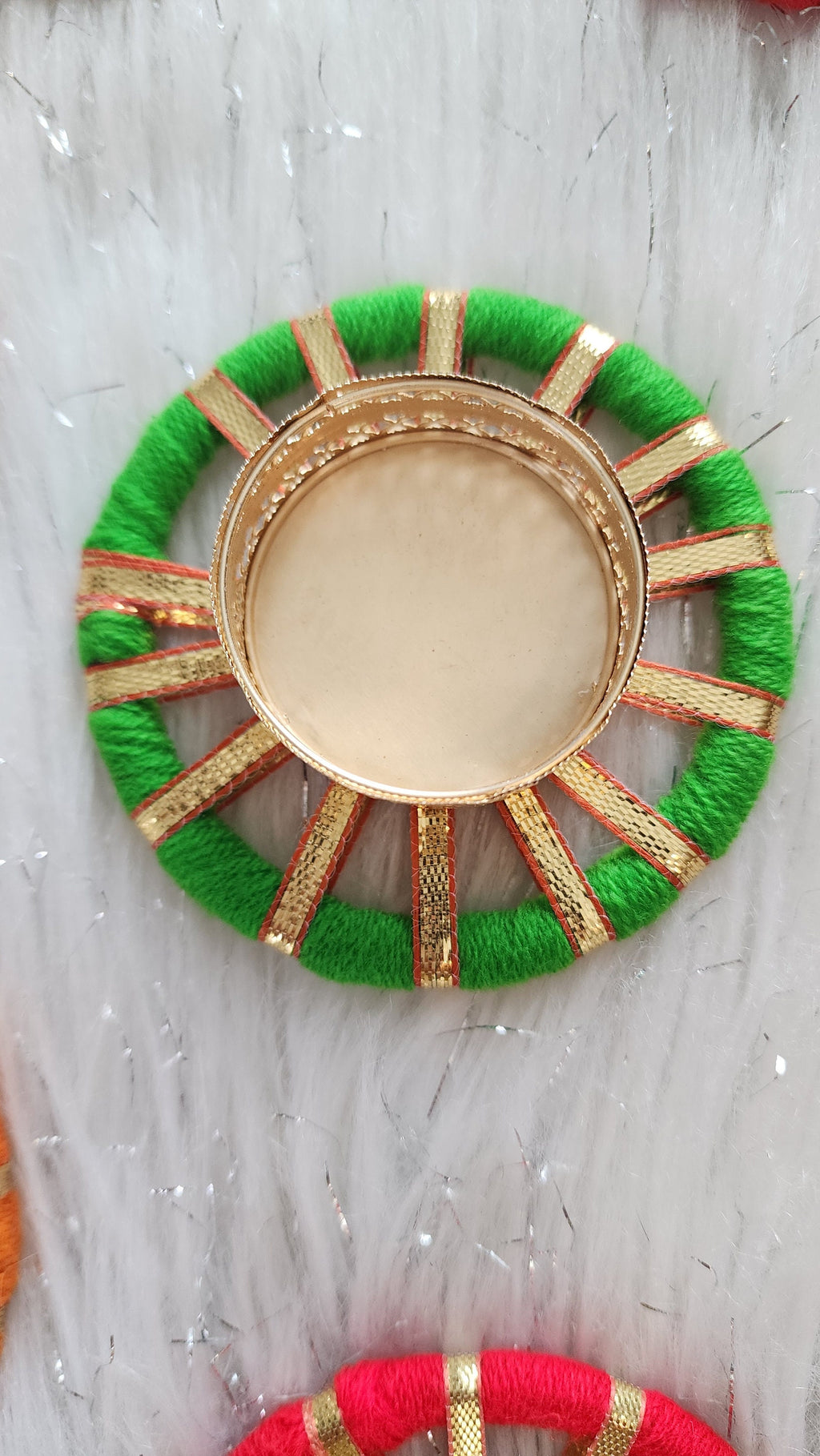 Round Tea Light Candle Holder: Multicolor Diwali Gift.