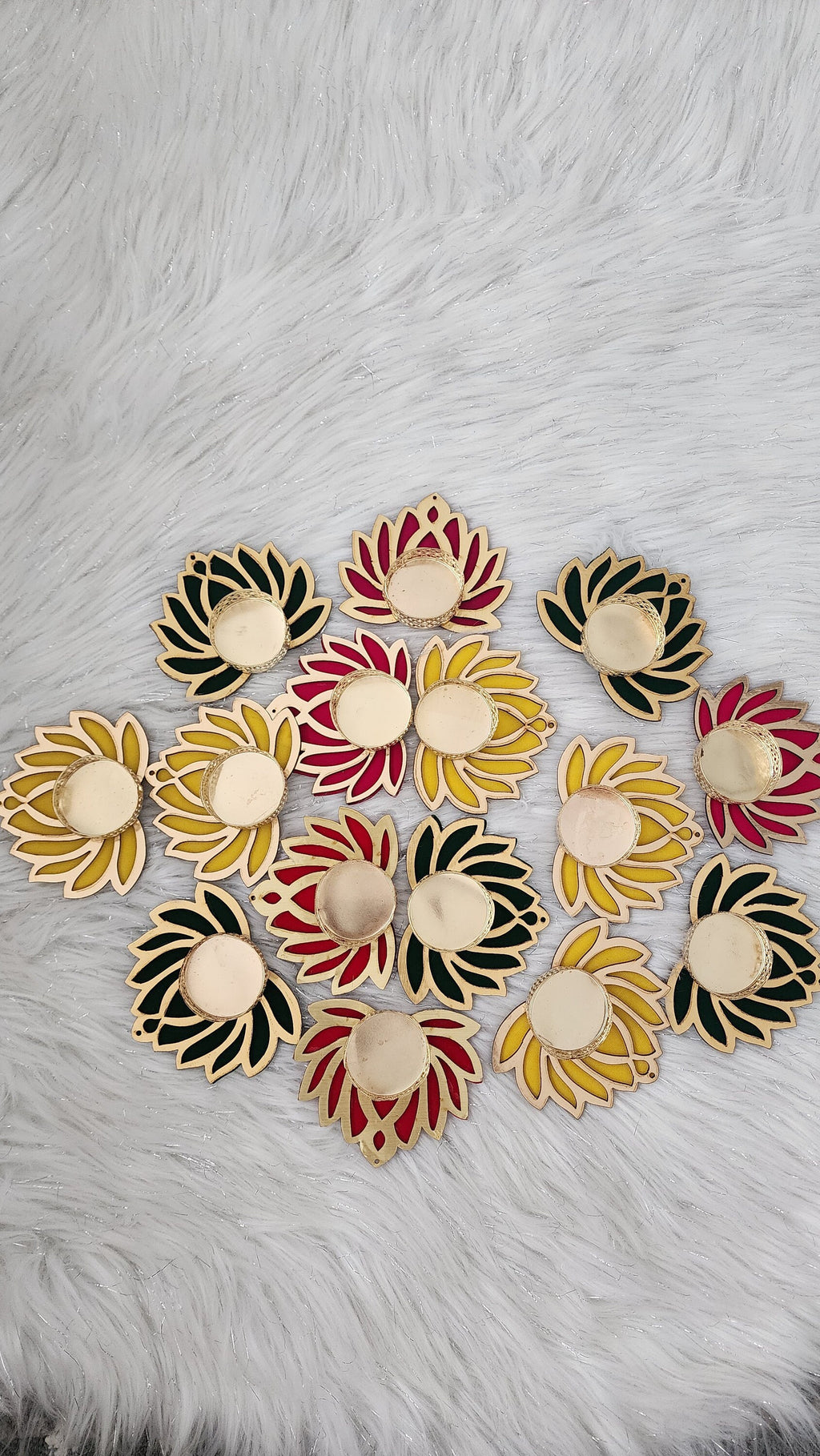 Wooden Handmade Lotus Tea Light Holders - Diwali Wedding Favors.