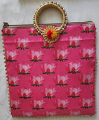Pichwai Lotus Flower Silk Potli Bag: Multicolor Indian Gift
