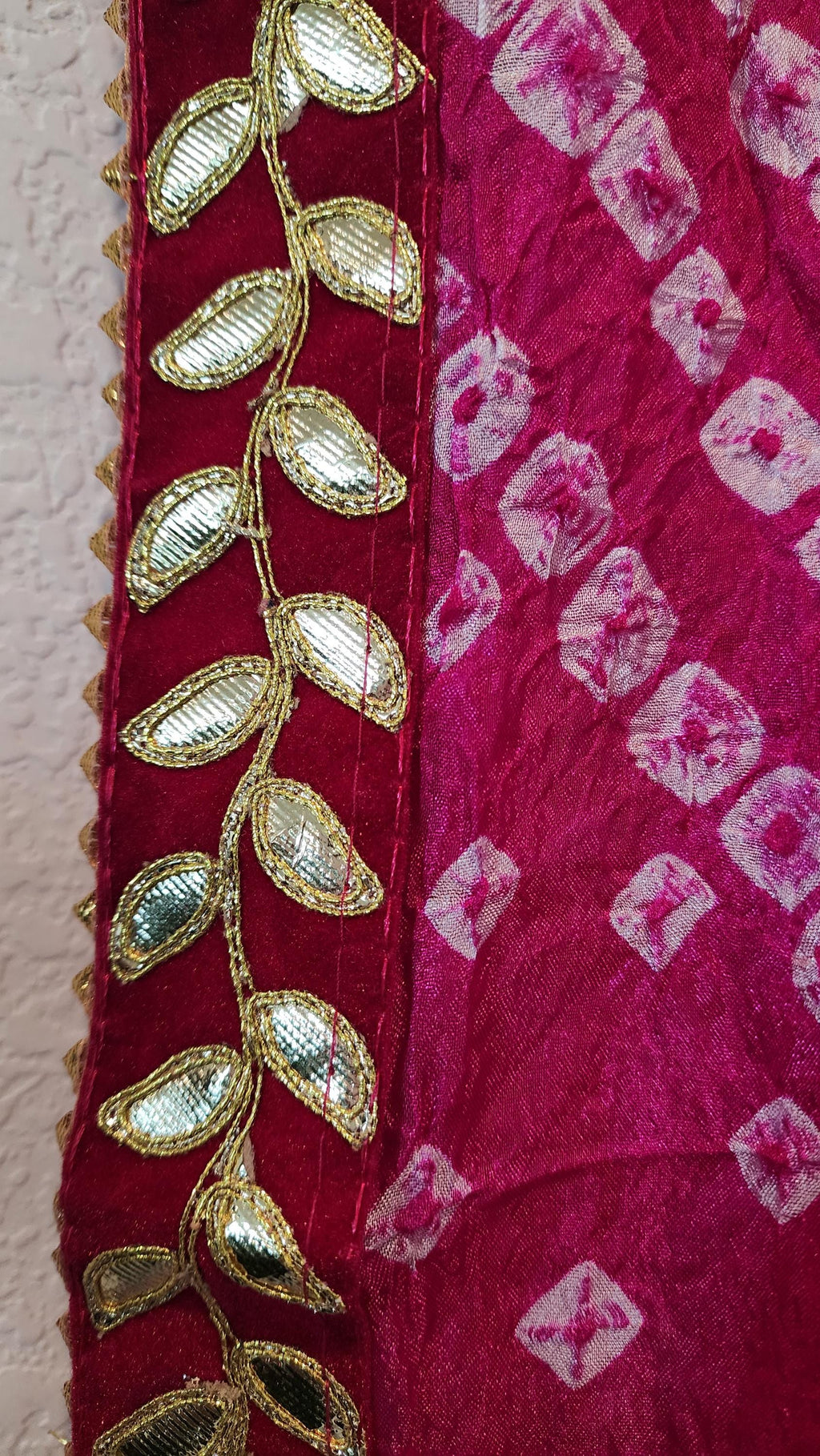Bandhej Dupatta: Velvet Lace, Art Silk, Rajasthani Wedding Favor