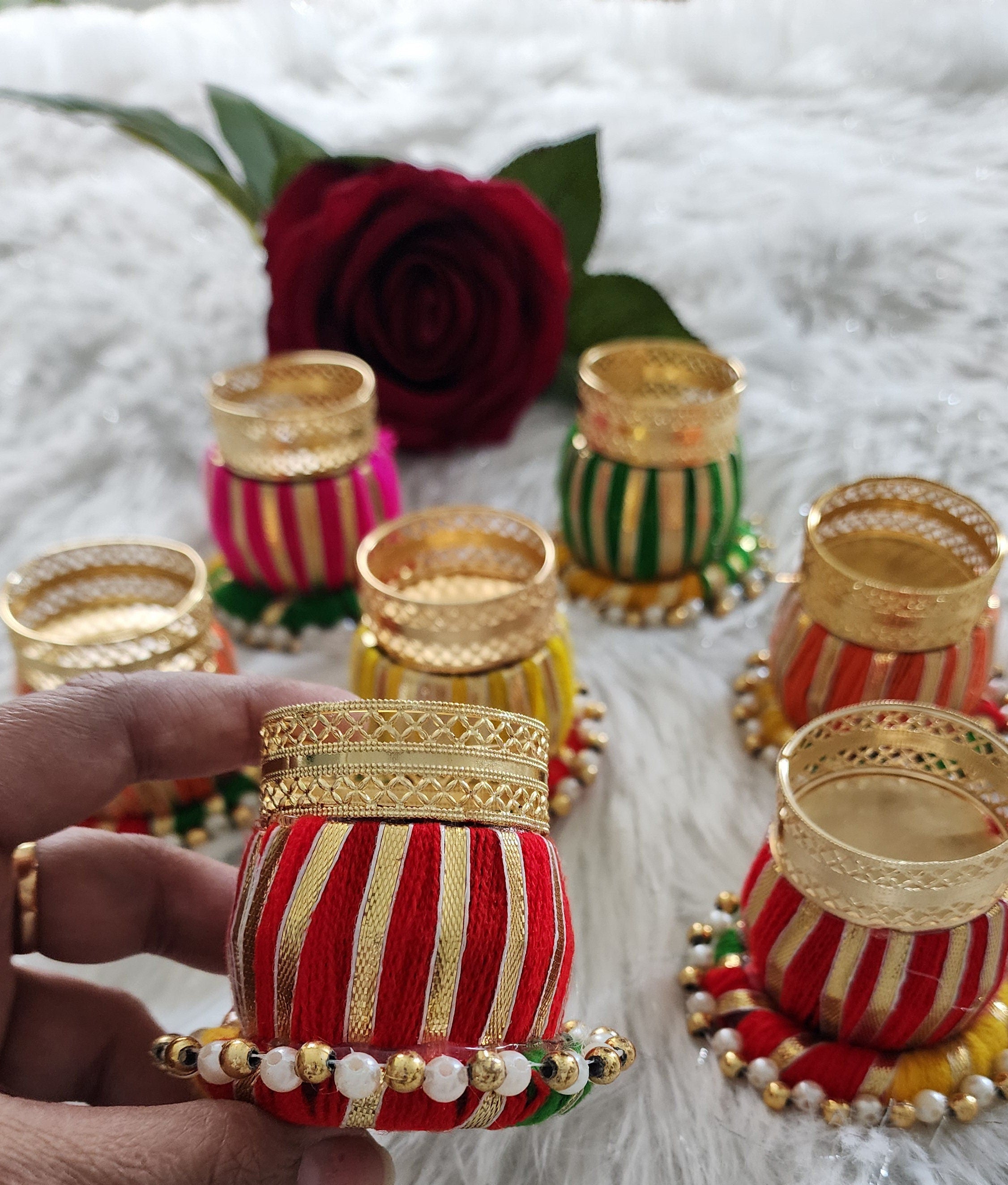 Multicolor Tea Light Holder: Diwali Wedding Favor Decoration