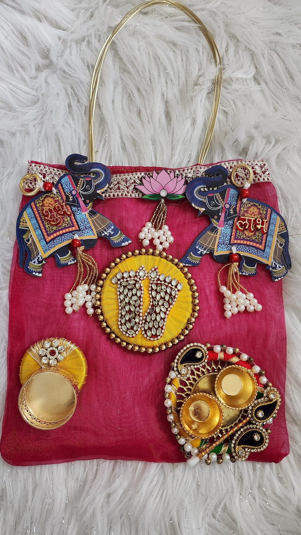 Diwali Potli Bag Set: Pooja, Housewarming Return Favors Pack of 5 Sets