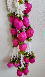 Lotus Bud & Jasmine Garland: Indian Wedding Wall Decor (60 inch)