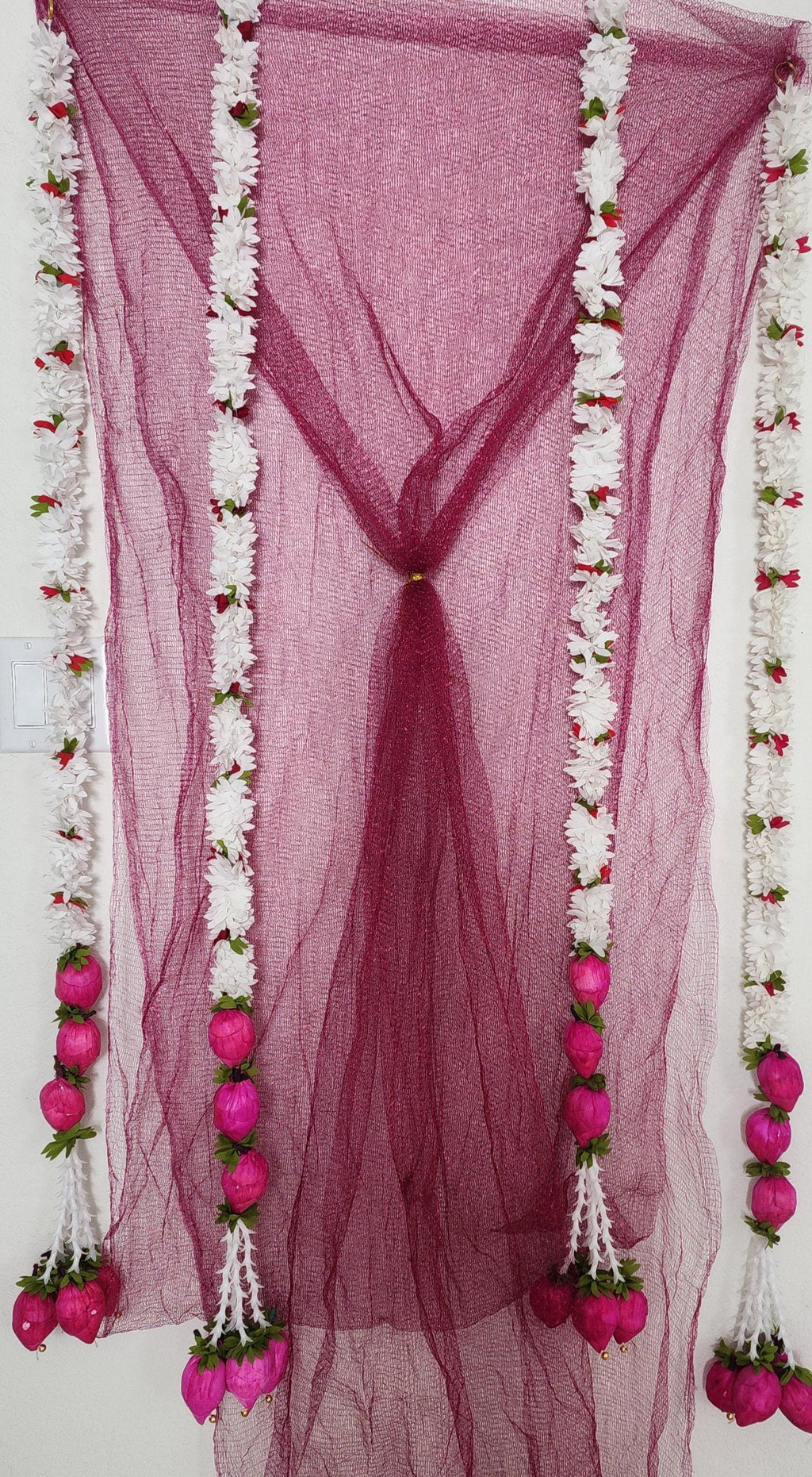 Lotus Bud & Jasmine Garland: Indian Wedding Wall Decor (60 inch)