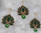 Lotus Hanging: Traditional Handmade Diwali Mandir Decor - Green MDF