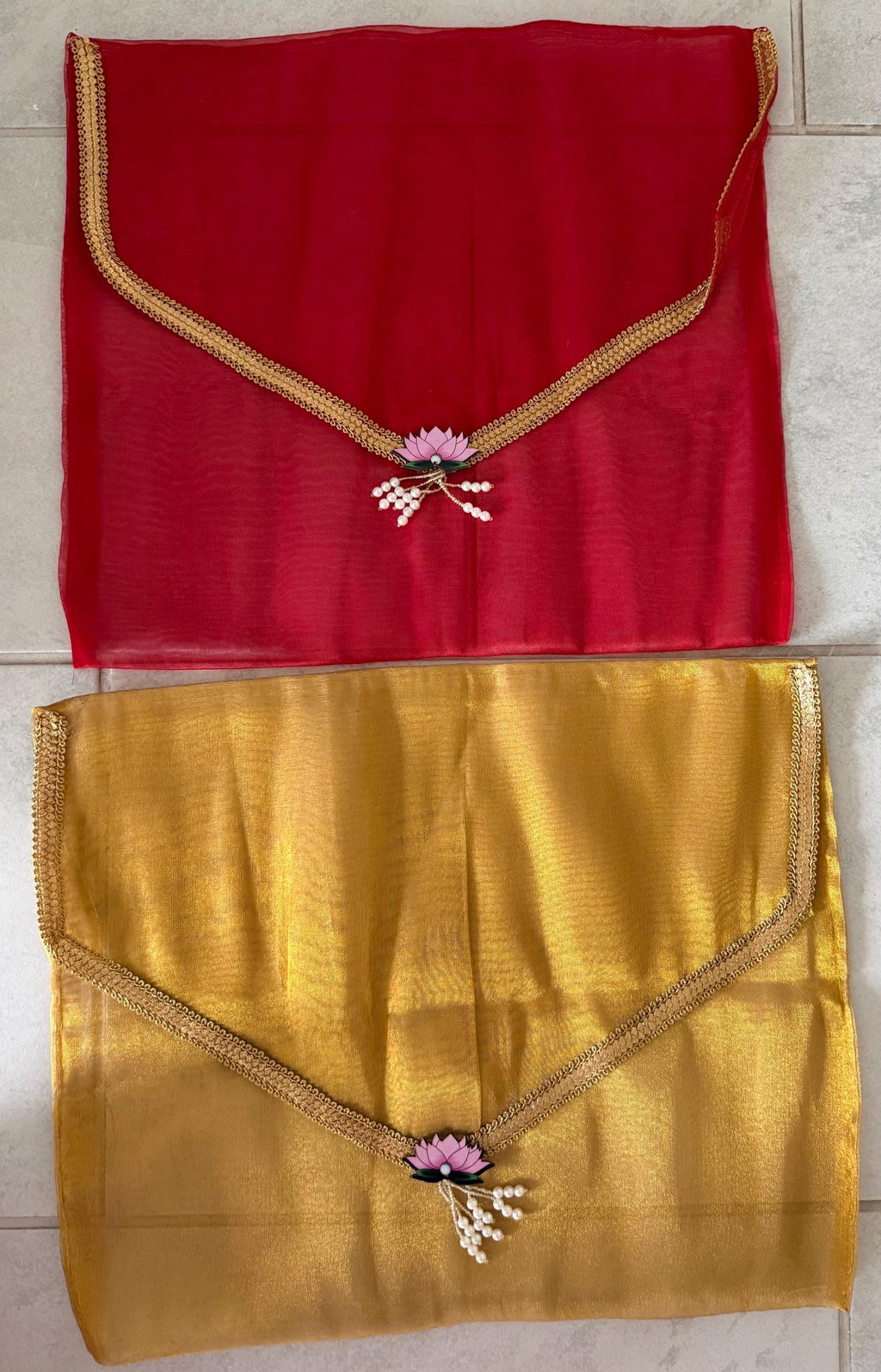 Organza Handmade Saree Cover: Indian Wedding Favor Gift Bag (16x14 inches)