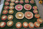 Handmade Gotta Work Rangoli Set: Diwali Tealight Candle Holders