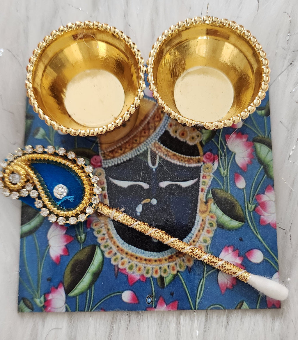 Handcrafted Shreenath ji Haldi Kumkum Holder: Pooja Return Gift
