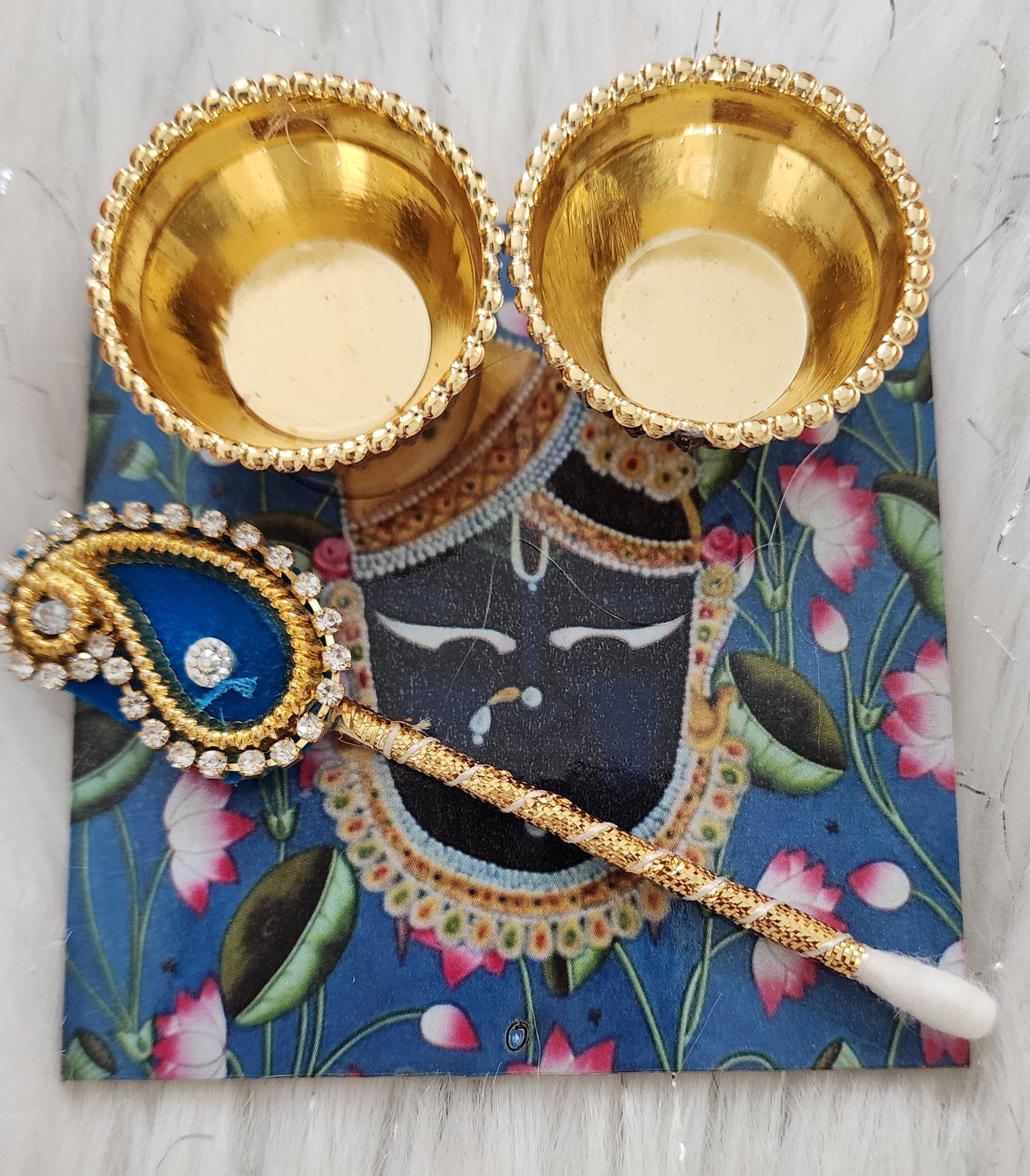 Handcrafted Shreenath ji Haldi Kumkum Holder: Pooja Return Gift