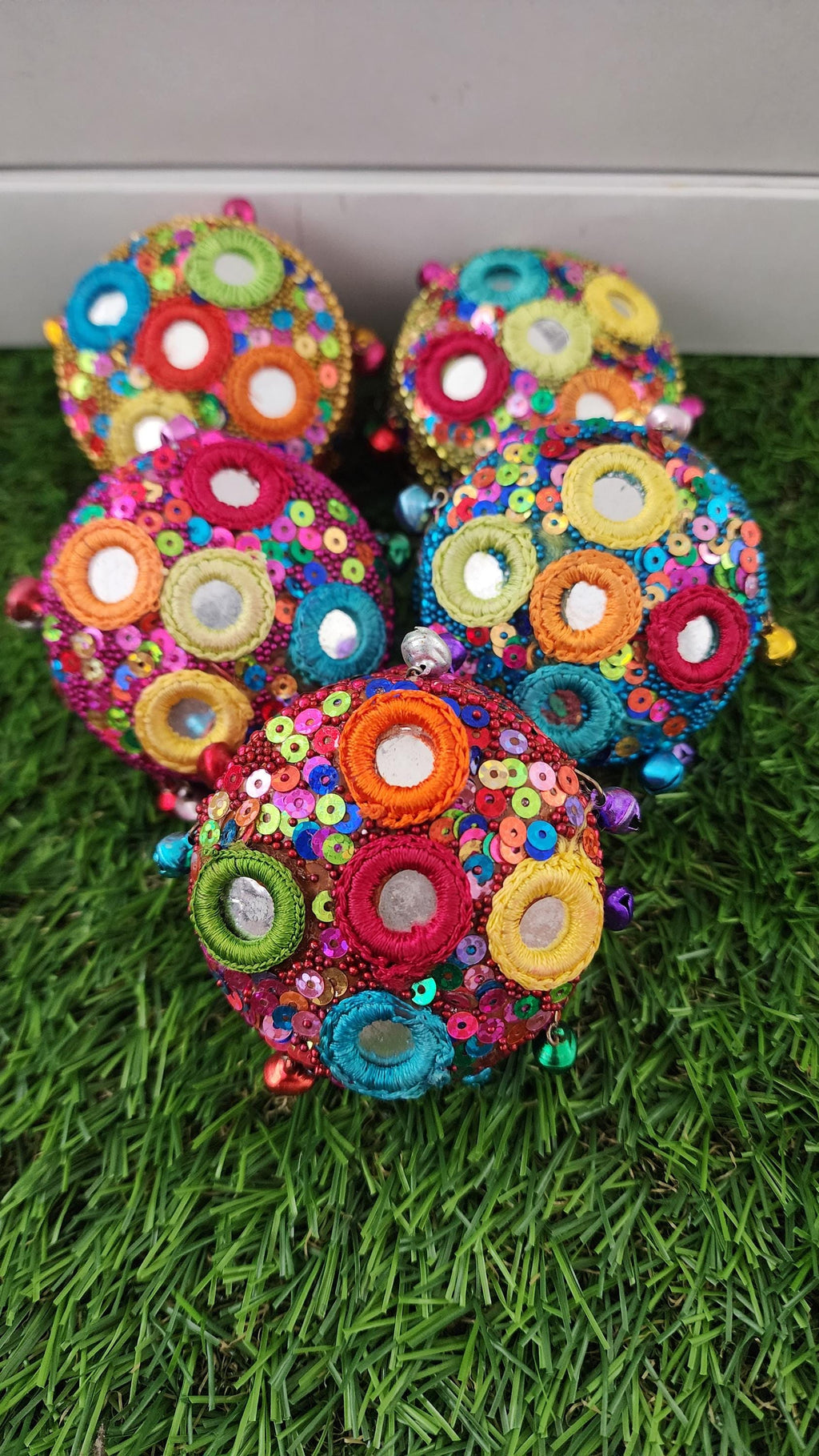 Haldi Kumkum Holder Set: Handcrafted Beaded Wedding Favor Boxes