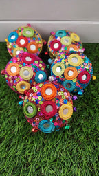 Haldi Kumkum Holder Set: Handcrafted Beaded Wedding Favor Boxes