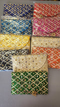 Mirror Work Clutch Purse: Indian Wedding Favor Gift Bag