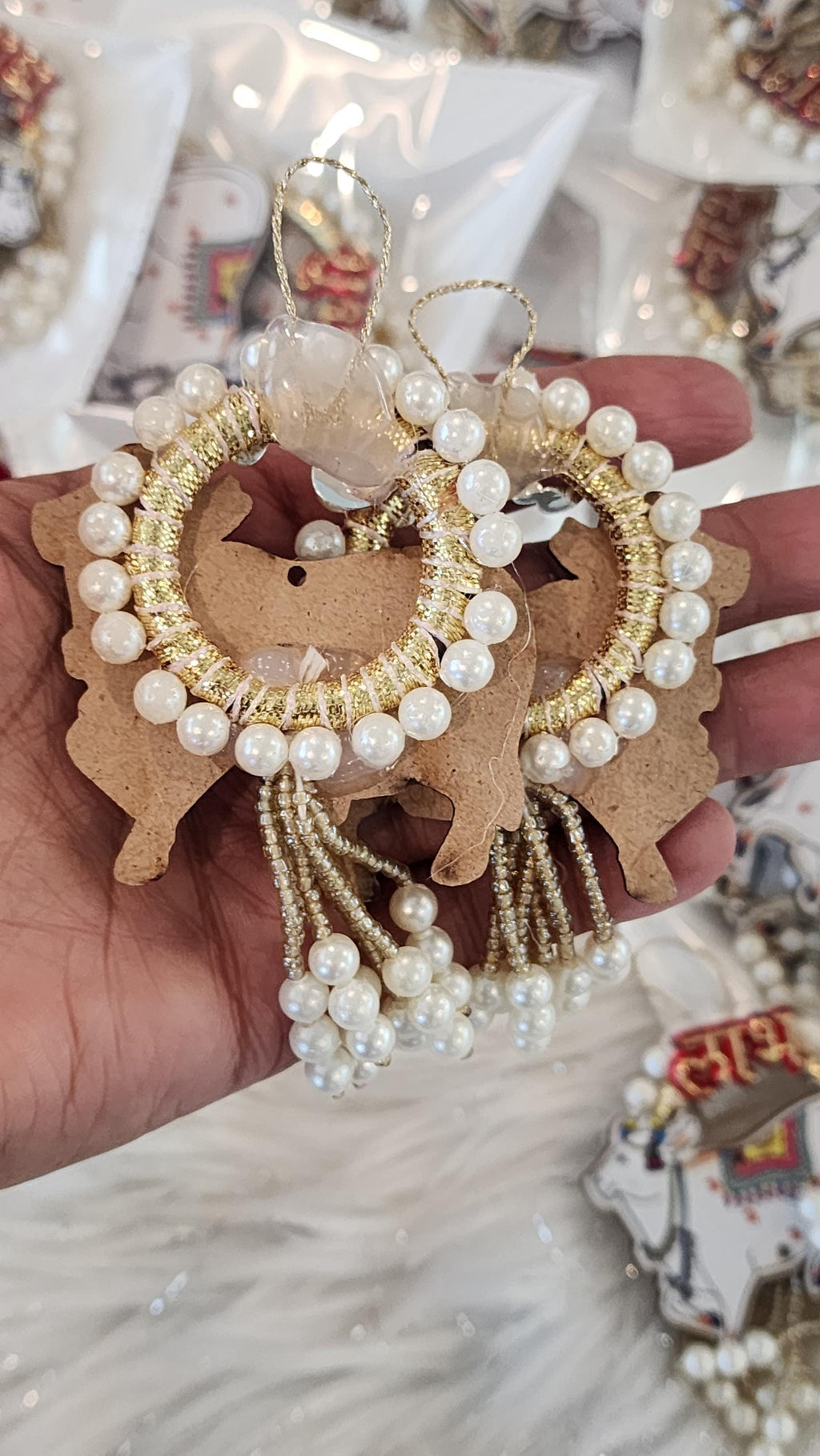 Pichwai Handmade Cow Shubh-Labh Hanging: Diwali Mandir Decor.