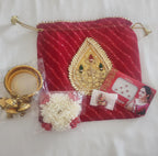 Lahariya Potli Bag Combo Set: Kundan Bangles, Jhumka Earrings - Wedding Favor