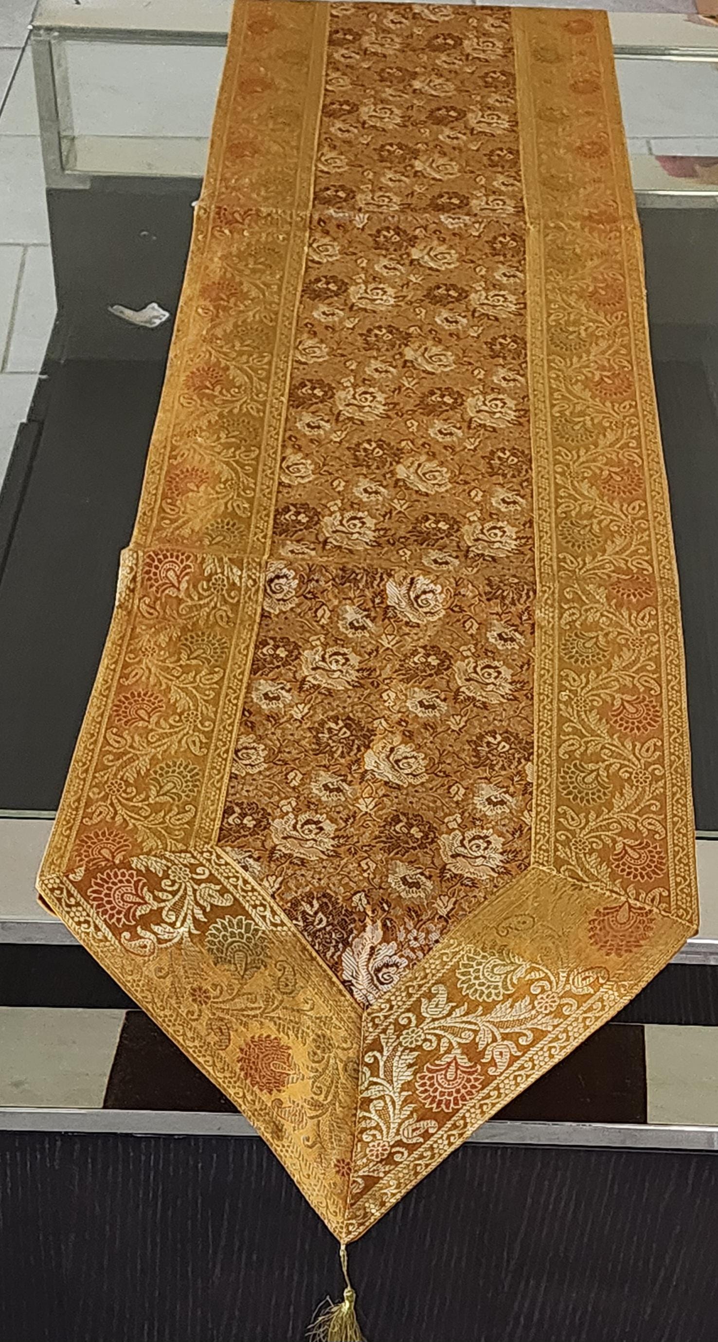 Silk Cheesecloth Table Runner: Bohemian Dining Decor - 14x79