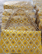 Handcrafted Mirror Work Clutch: Indian Wedding Favor Gift Bag