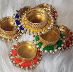 Elegant Handmade Tea Light Candle Holder: Diwali Pooja Decor, Favor Gift