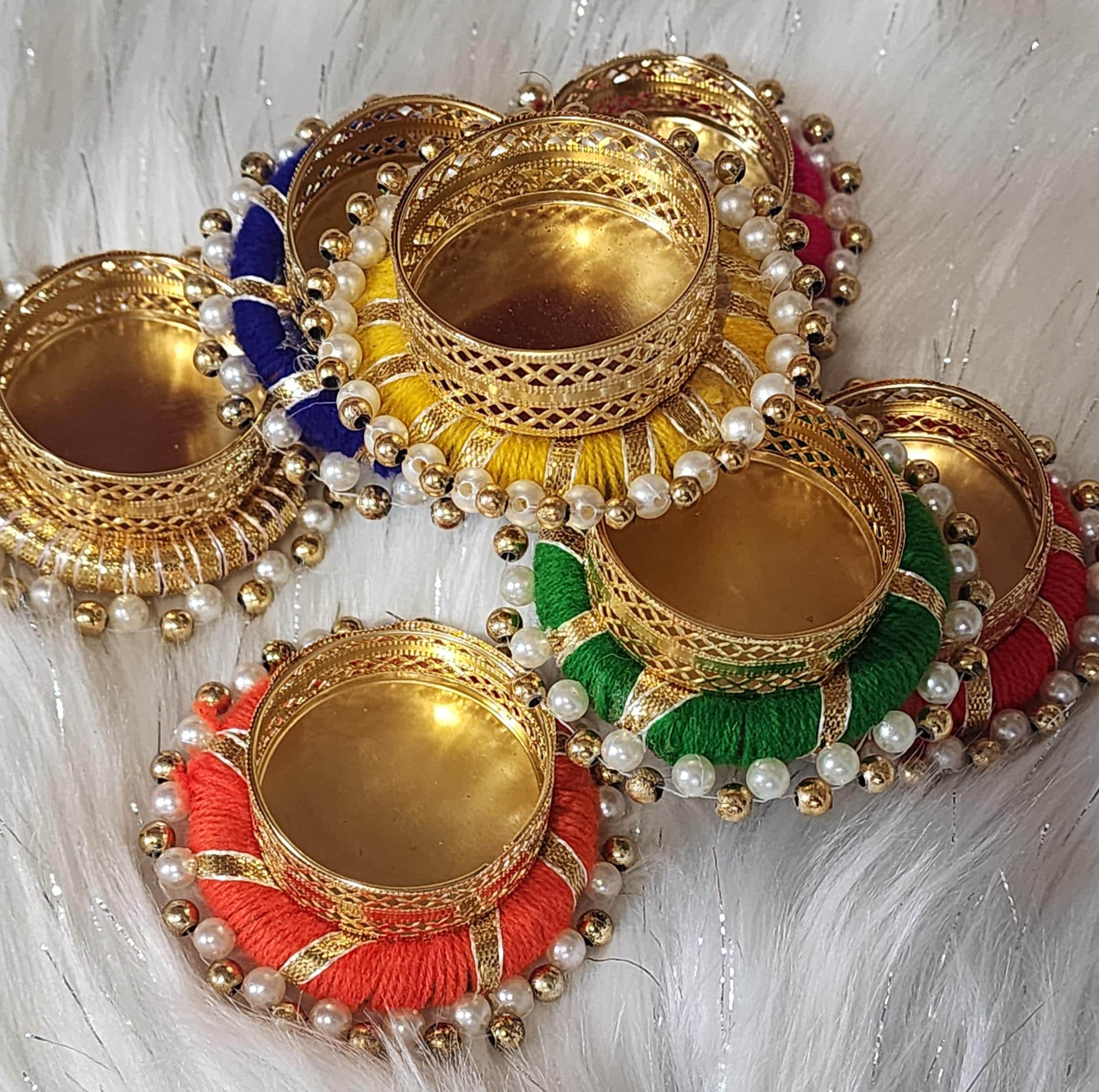 Elegant Handmade Tea Light Candle Holder: Diwali Pooja Decor, Favor Gift