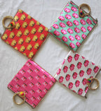 Pichwai Lotus Flower Silk Potli Bag: Multicolor Indian Gift