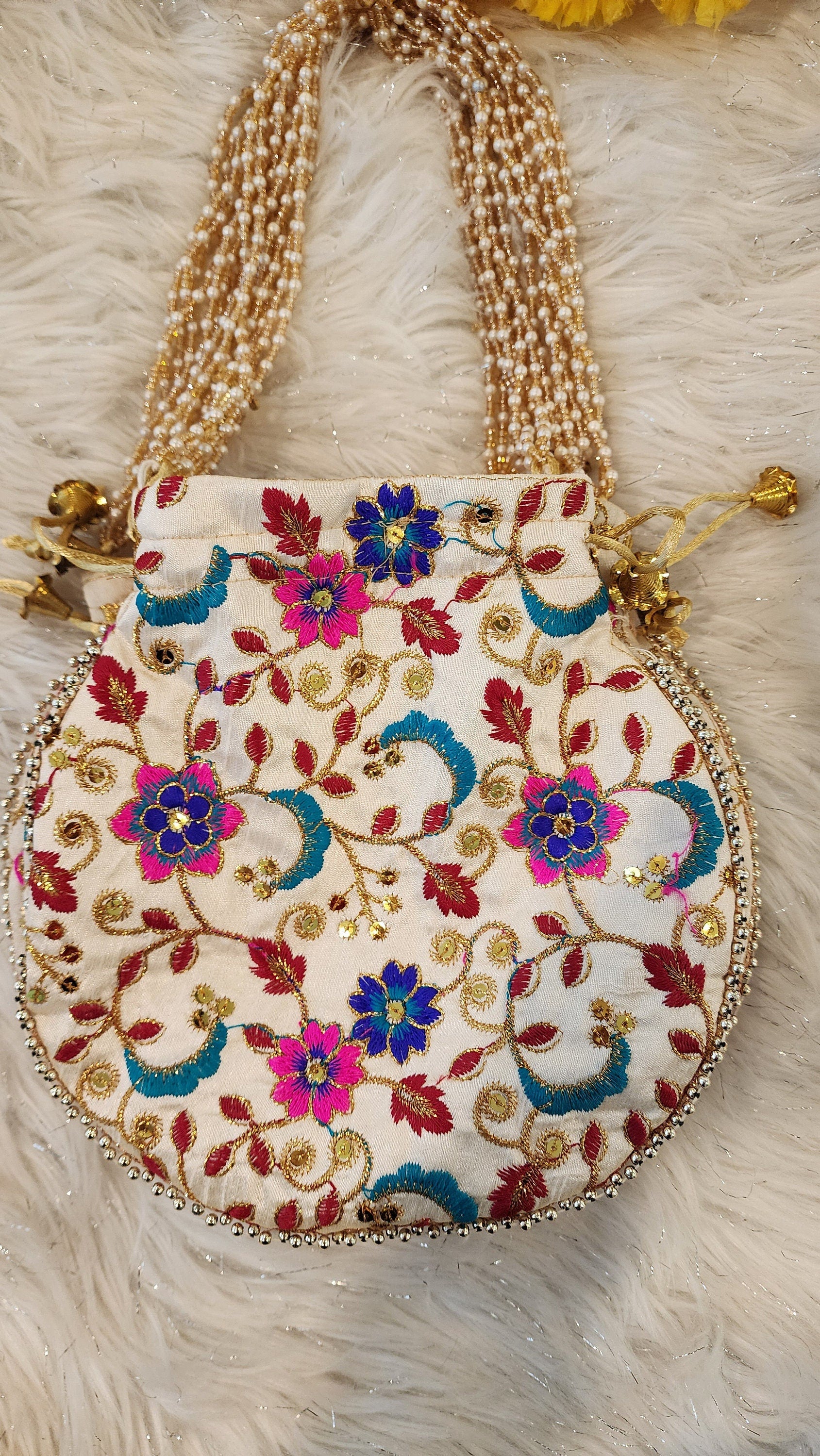 Embroidered Potli Bags - Indian Wedding Favor Bags.