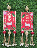 Cow Shubh Labh Door Hanging: Diwali Indian Wedding Decor