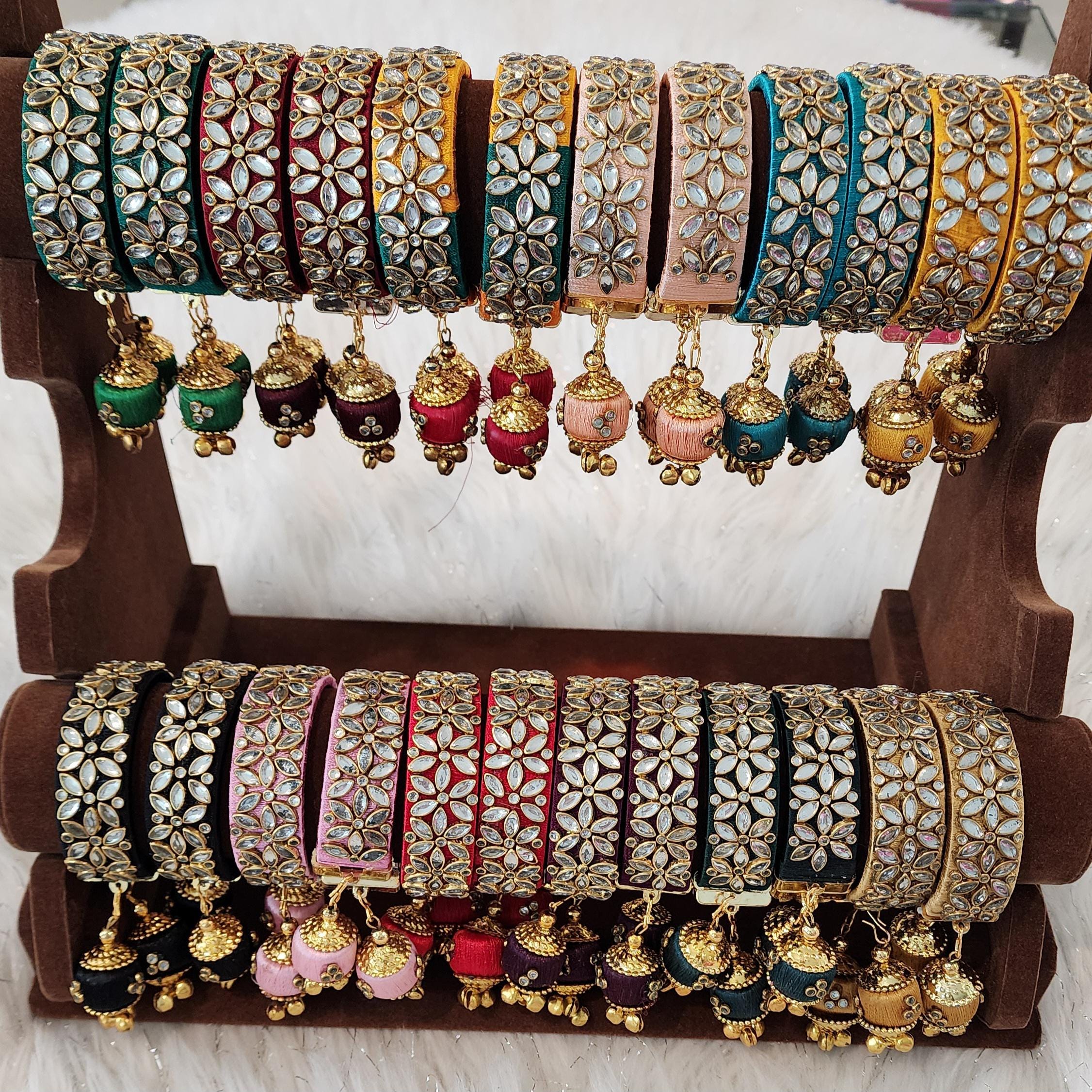 Indian Resham Bangle: Traditional Handmade Jewelry, Diwali Gift