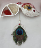 Handmade German Silver Haldi Kumkum Holder: Chopra Box, Puja Gift