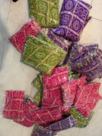 Bandhani Art Silk Dupatta: Rajasthani Multi-Colored Scarf with Tassels