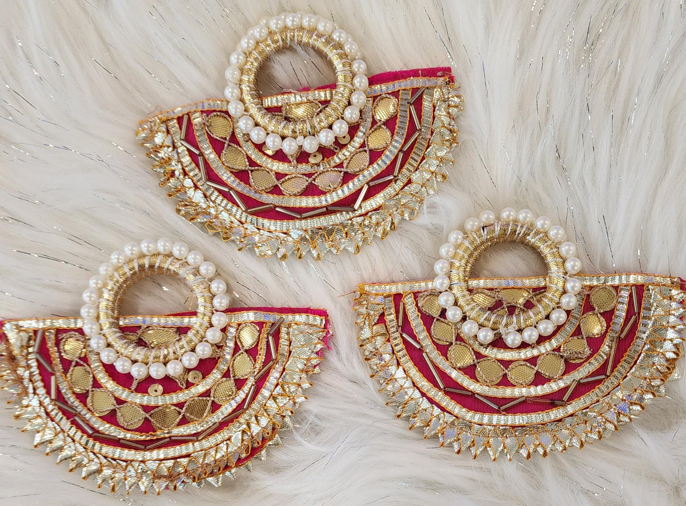 Handcrafted Lotus Coin Pouch: Colorful Gotta Patti Jewelry Gift