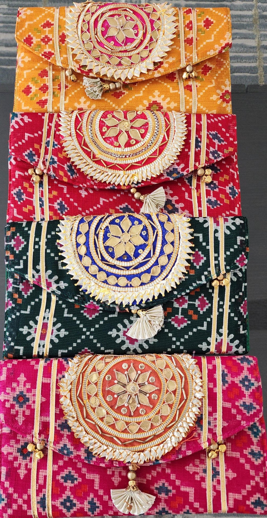 Handcrafted Patola Clutch: Indian Wedding Favor Bag (9 x6)