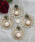 Ganpati HandmadeTea Light Plate: Acrylic Diwali Pooja Decor.