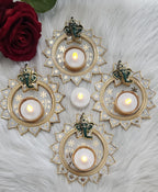 Ganpati HandmadeTea Light Plate: Acrylic Diwali Pooja Decor.