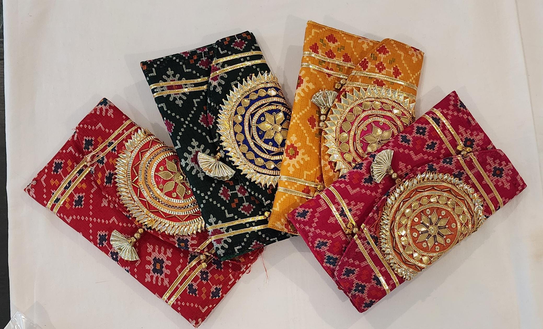 Handcrafted Patola Clutch: Indian Wedding Favor Bag (9 x6)