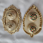 Haldi Kumkum Handmade Decorative Plates: Vermilion Holder Pooja Thali, Mehndi Decoration.