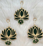 Lotus Hanging: Traditional Handmade Diwali Mandir Decor - Green MDF