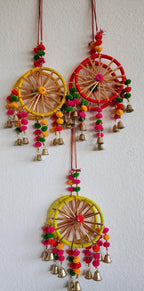 Indian Wedding Garland: Multicolor Pom Pom Gota Hanging