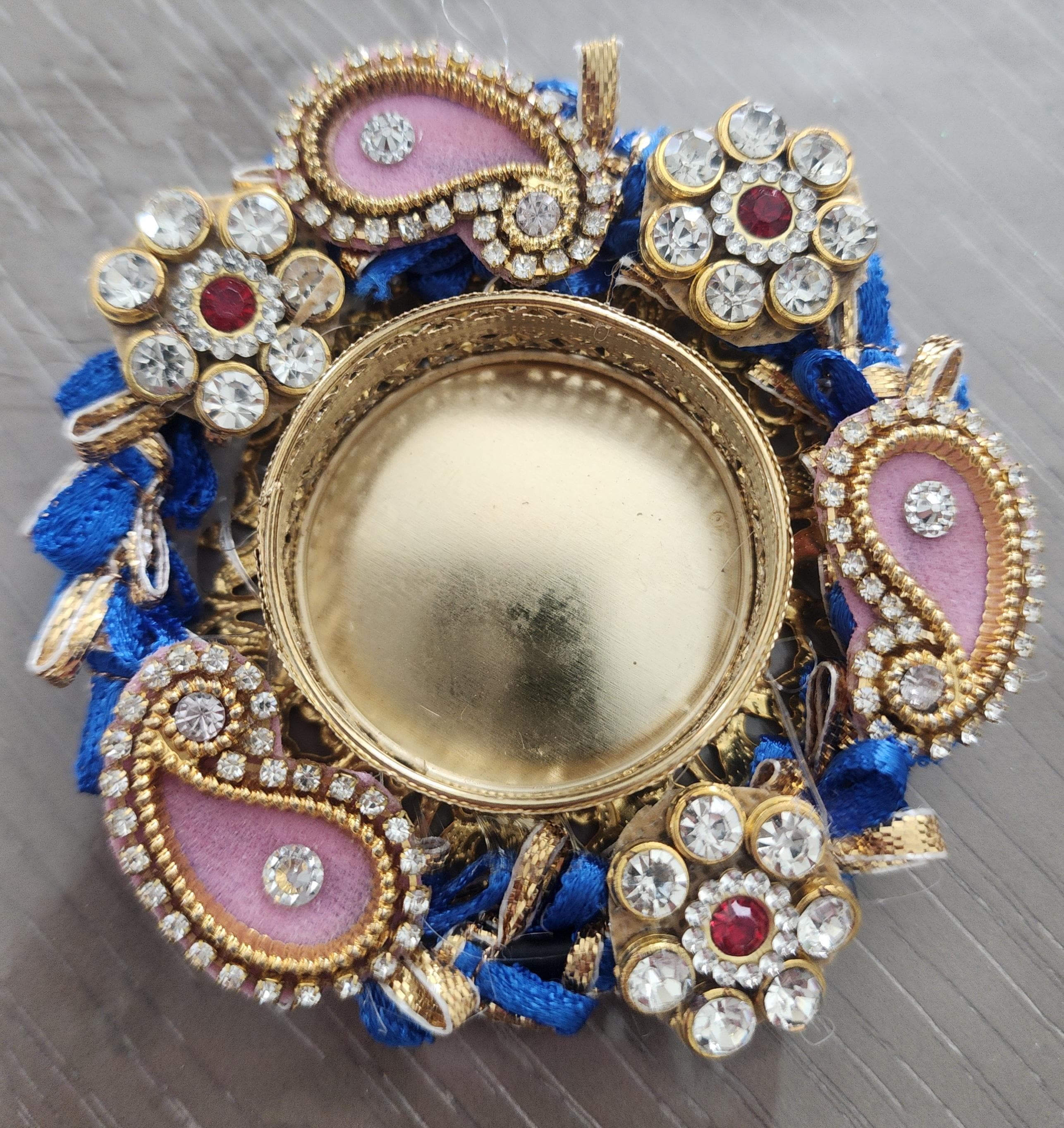 Kundan Handmade Tea Light Holders: Diwali Wedding Favor, Pooja Decor.