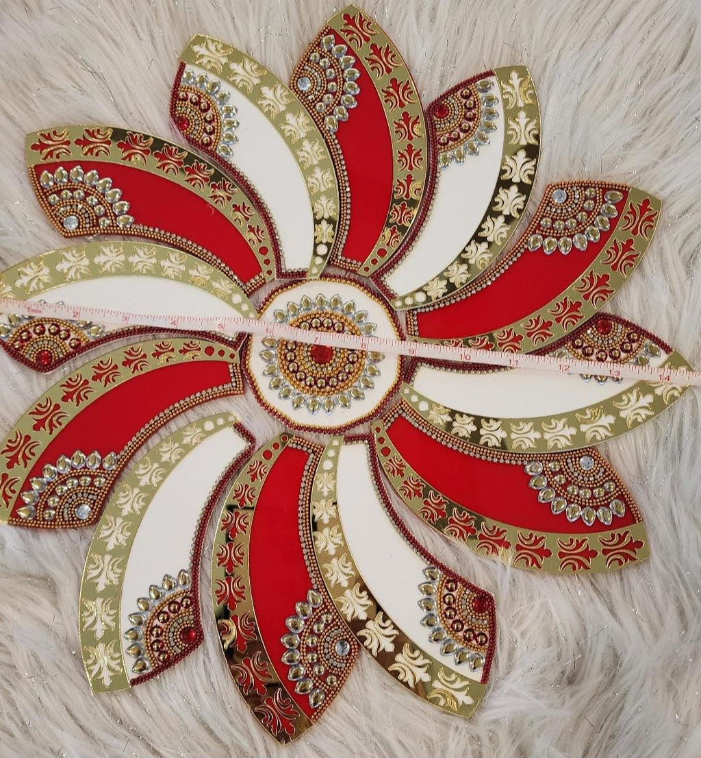 Acrylic Handmade Rangoli: Diwali Decor, Pooja, Housewarming (15 inch)