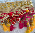 Handmade Indian Toran: Gotta work Pearl Door Hanging, Traditional Decor (40x10) inch)