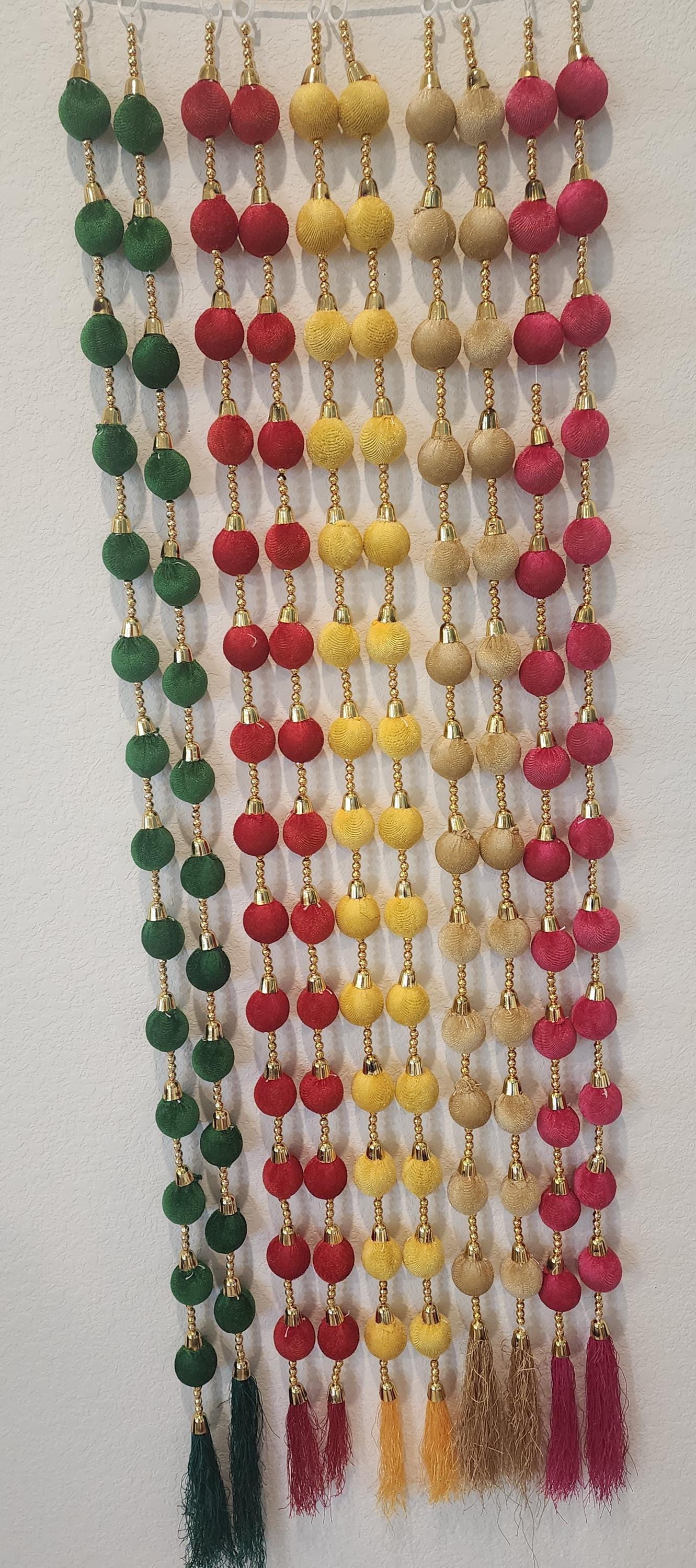 Multi Color Bead String Garland: Diwali Wedding Decor.