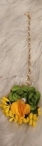 Floral Haldi Mehandi Jewelry Set: Indian Wedding Sangeet Accessories