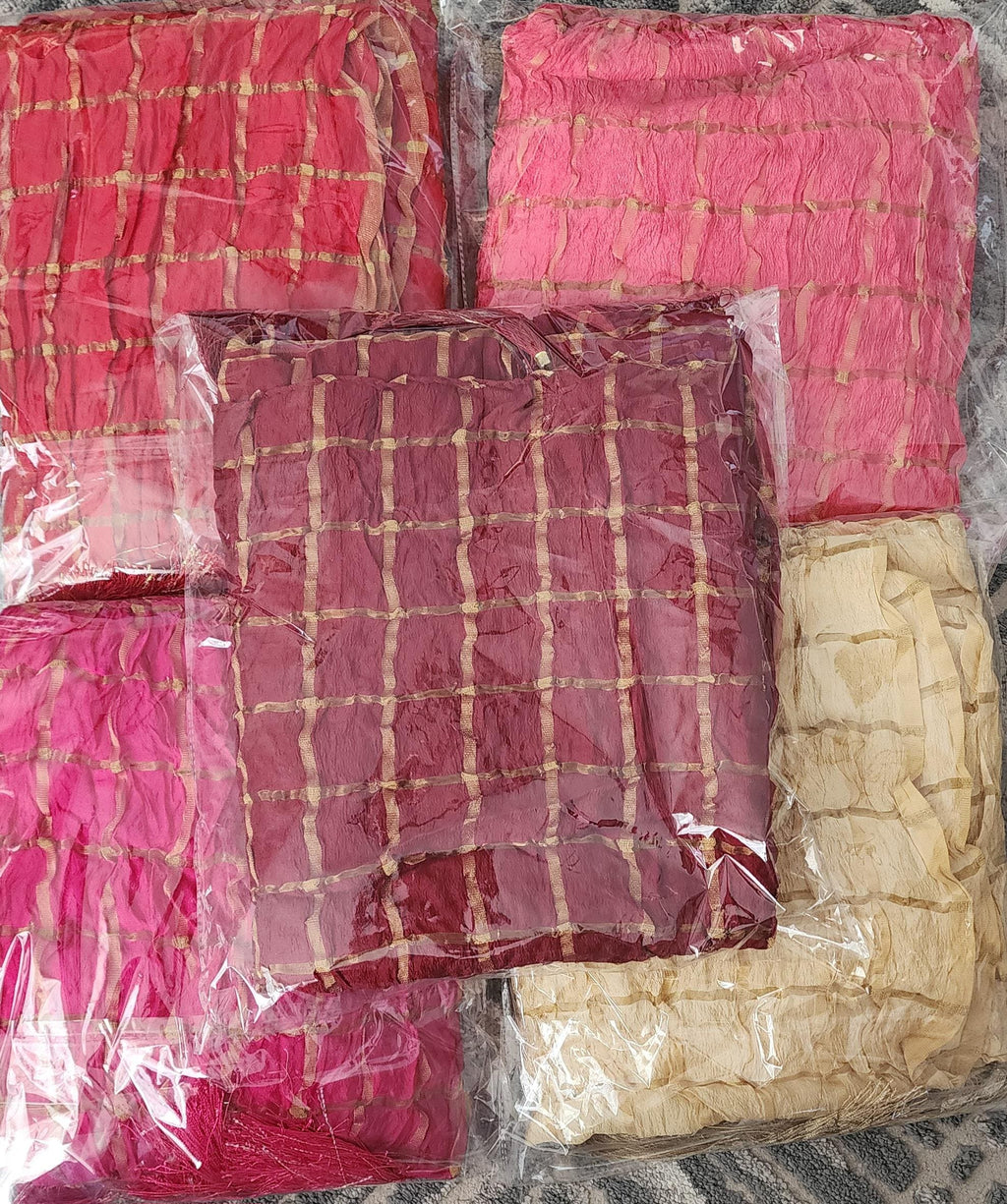 Tie Dye Art Silk Dupatta: Rajasthani Ghat Chola with Tassels.