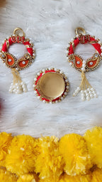 Shubh Labh Hanging Set: Diwali Decor with Tea Light combo Gift set.