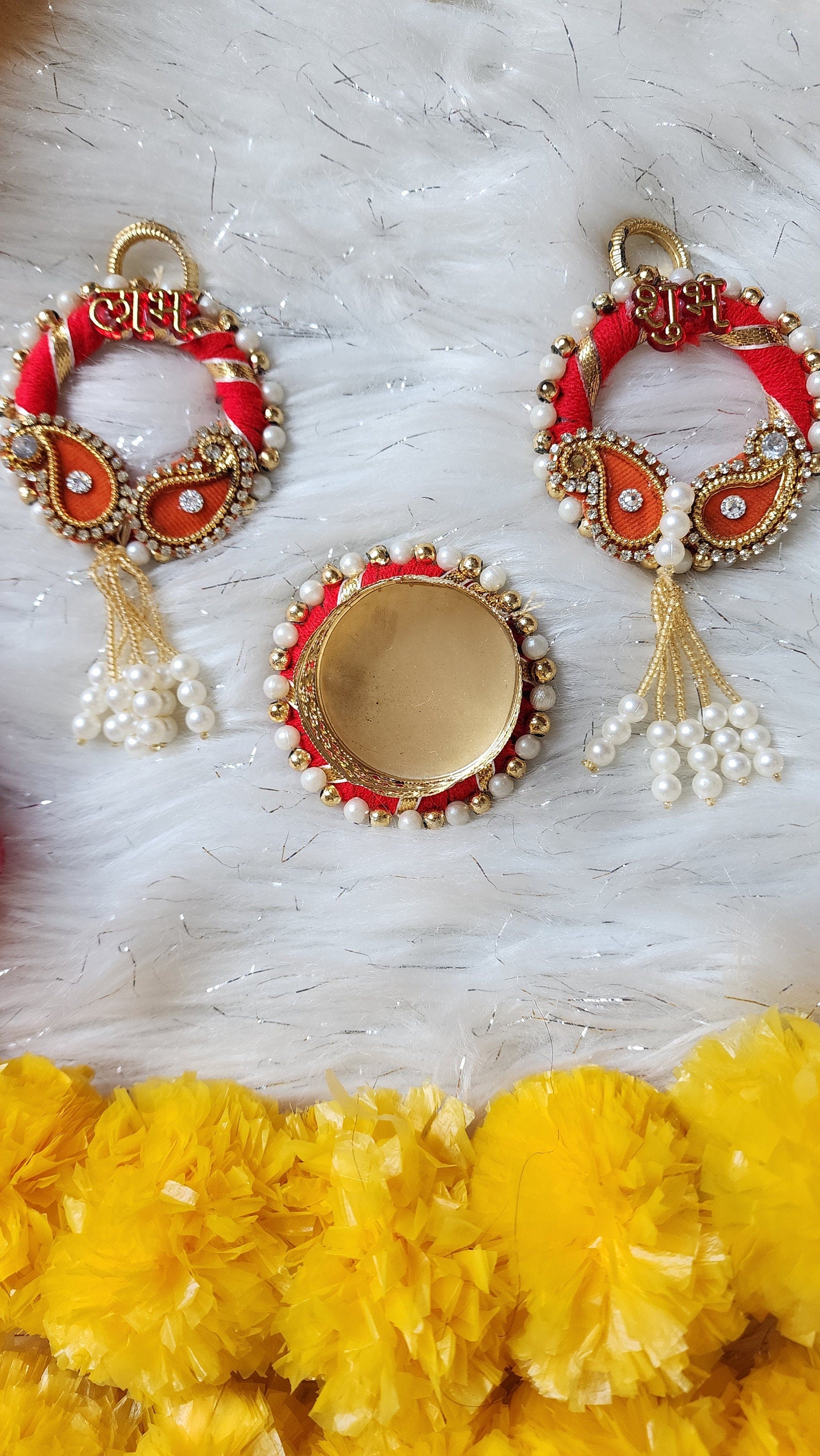 Shubh Labh Hanging Set: Diwali Decor with Tea Light combo Gift set.