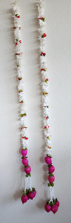 Lotus Bud & Jasmine Garland: Indian Wedding Wall Decor (60 inch)