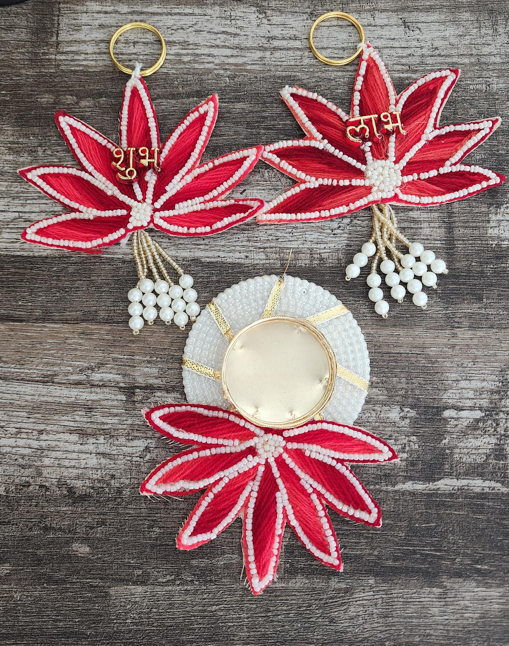 Shubh-Labh Mandir Hanging with T Light: Diwali Decoration, Indian Wedding Decor - 3 Pcs Set