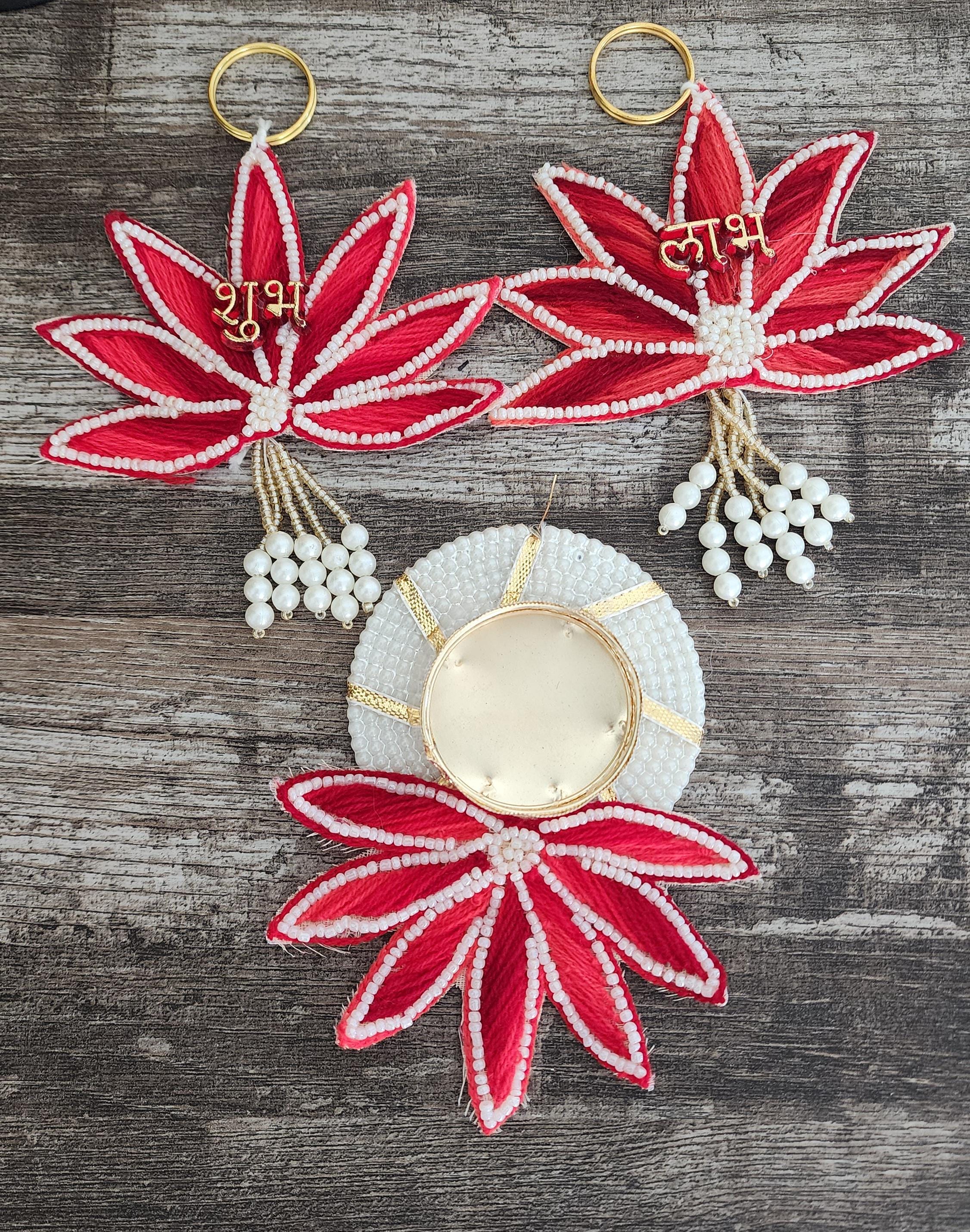 Shubh-Labh Mandir Hanging with T Light: Diwali Decoration, Indian Wedding Decor - 3 Pcs Set