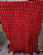 Tie Dye Art Silk Dupatta: Rajasthani Ghat Chola with Tassels.