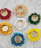 Floral Tea Light Holder: Diwali Pooja Decoration, Wedding Favor